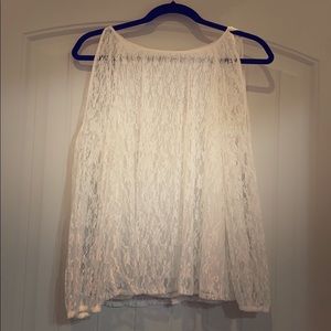 Lauren Conrad Lace Open Shoulder Top